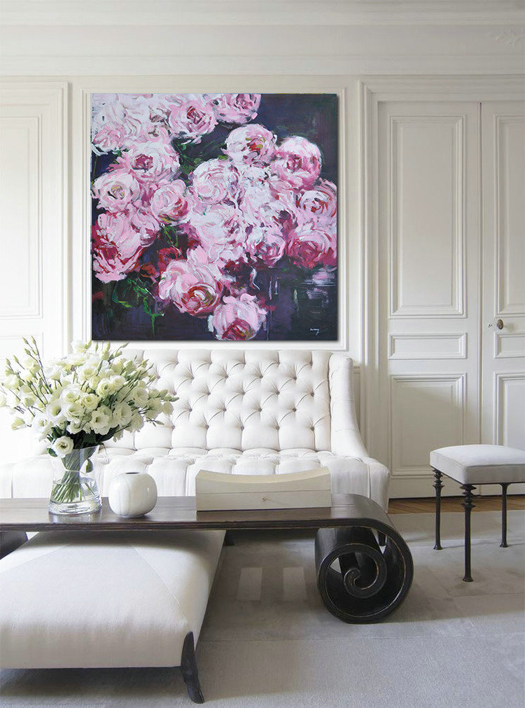 Abstract Flower Oil Painting Large Size Modern Wall Art #ABS0A16 - Click Image to Close